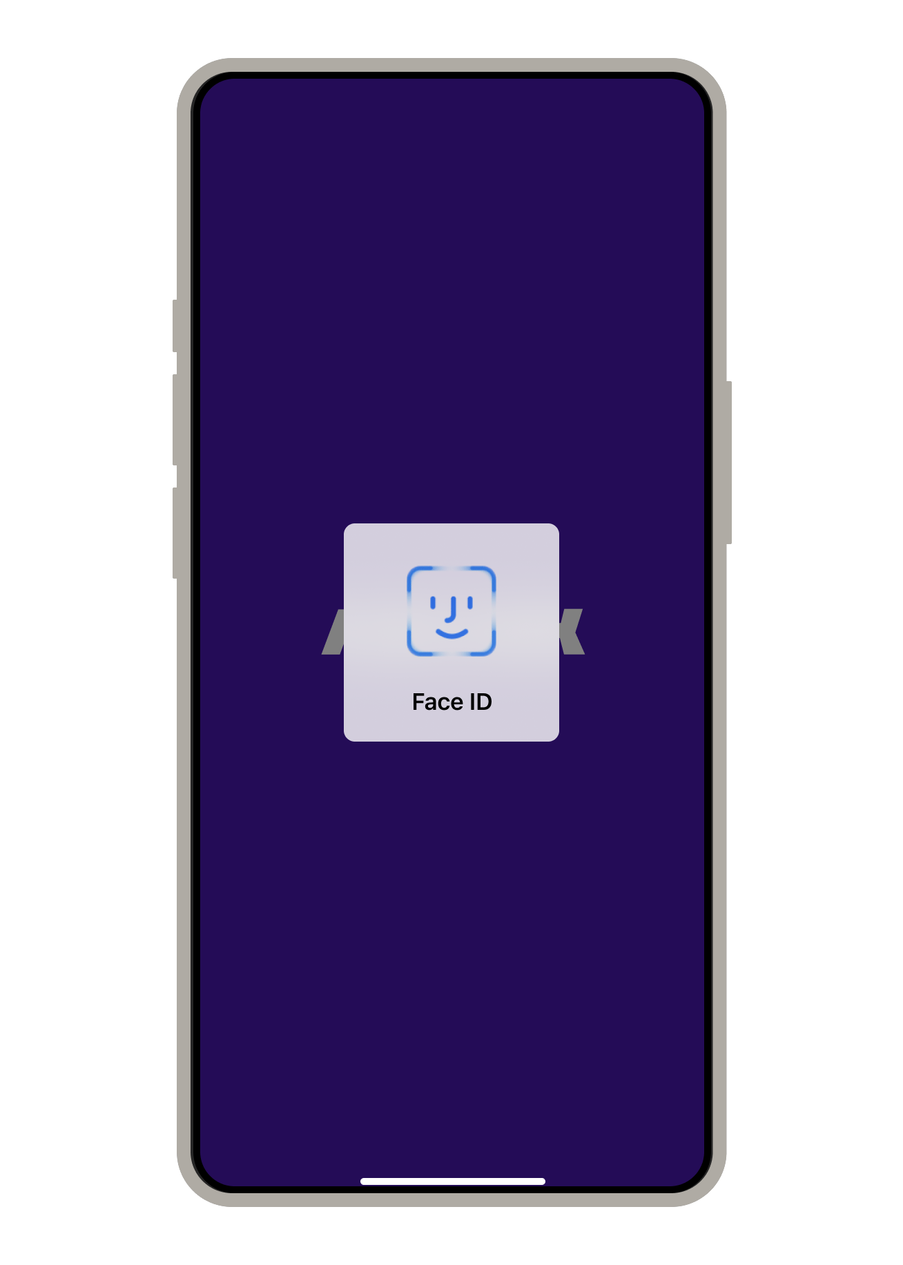 Secure authentication Authentication screen displaying Face ID during the secure identity verification process with the selected identity provider.